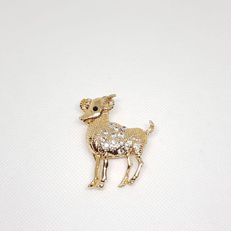 Gold Brooch Zodiac Aries Horoscope