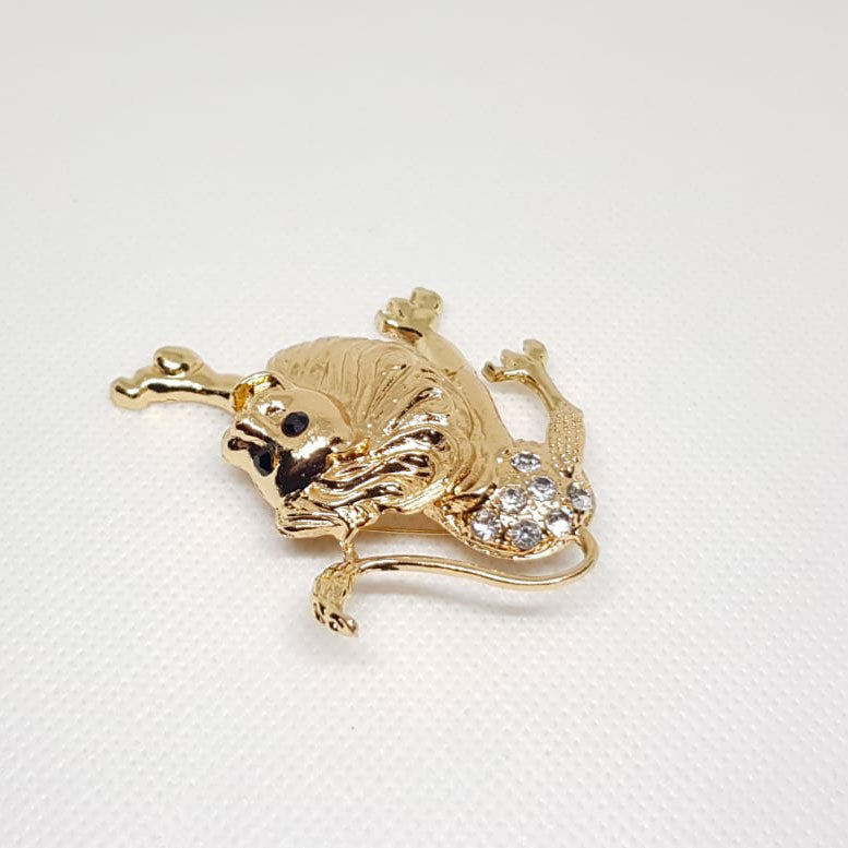 Golden Zodiac Leo Horoscope Brooch