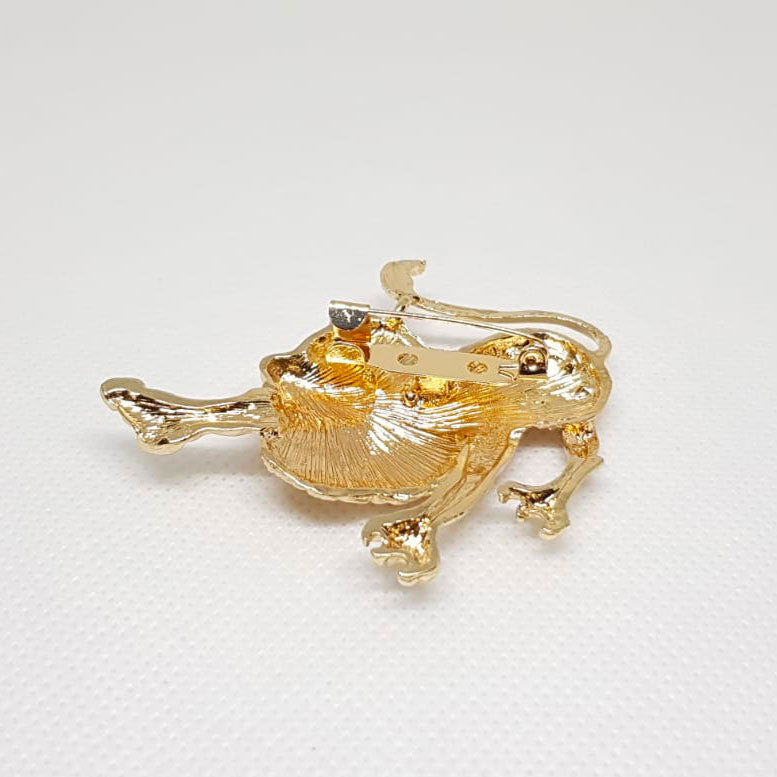 Golden Zodiac Leo Horoscope Brooch