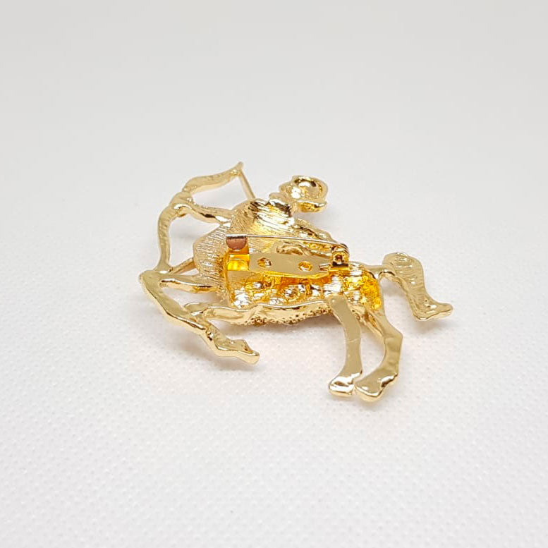 Sagittarius Zodiac Horoscope Golden Brooch