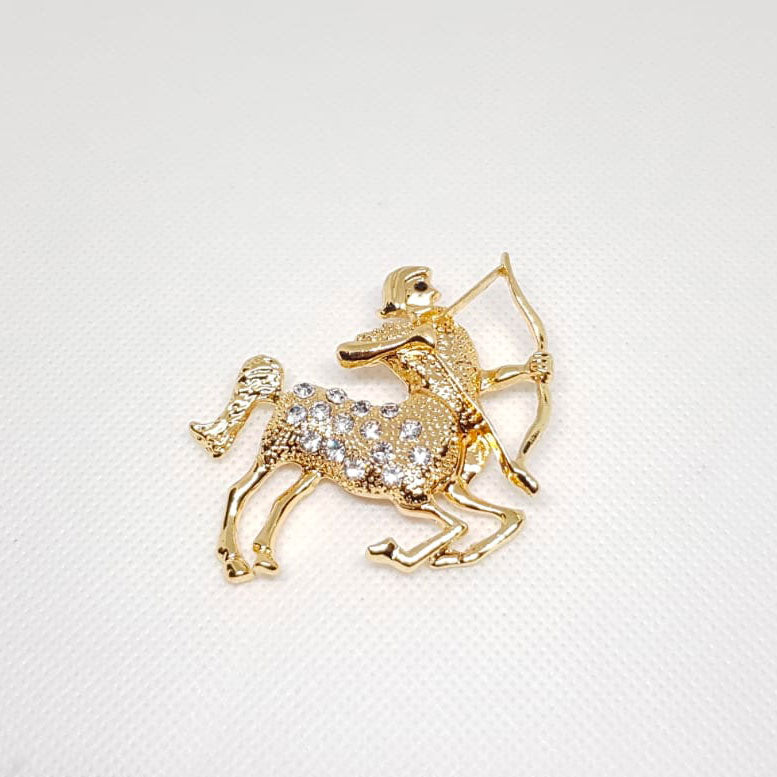 Broche Doree Zodiaque Sagittaire Horoscope