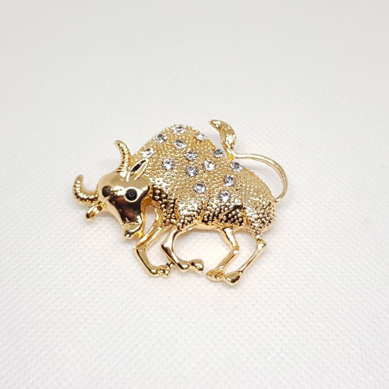 Broche Doree Zodiaque Taureau Horoscope