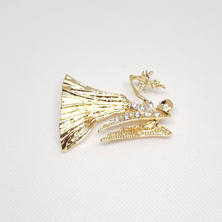 Golden Zodiac Virgo Horoscope Brooch